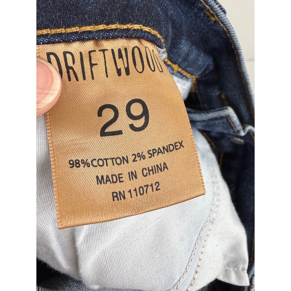 Driftwood Marilyn Jeans Women 29 Floral Embroidered Skinny Raw Step Hem BOHO - Picture 11 of 11